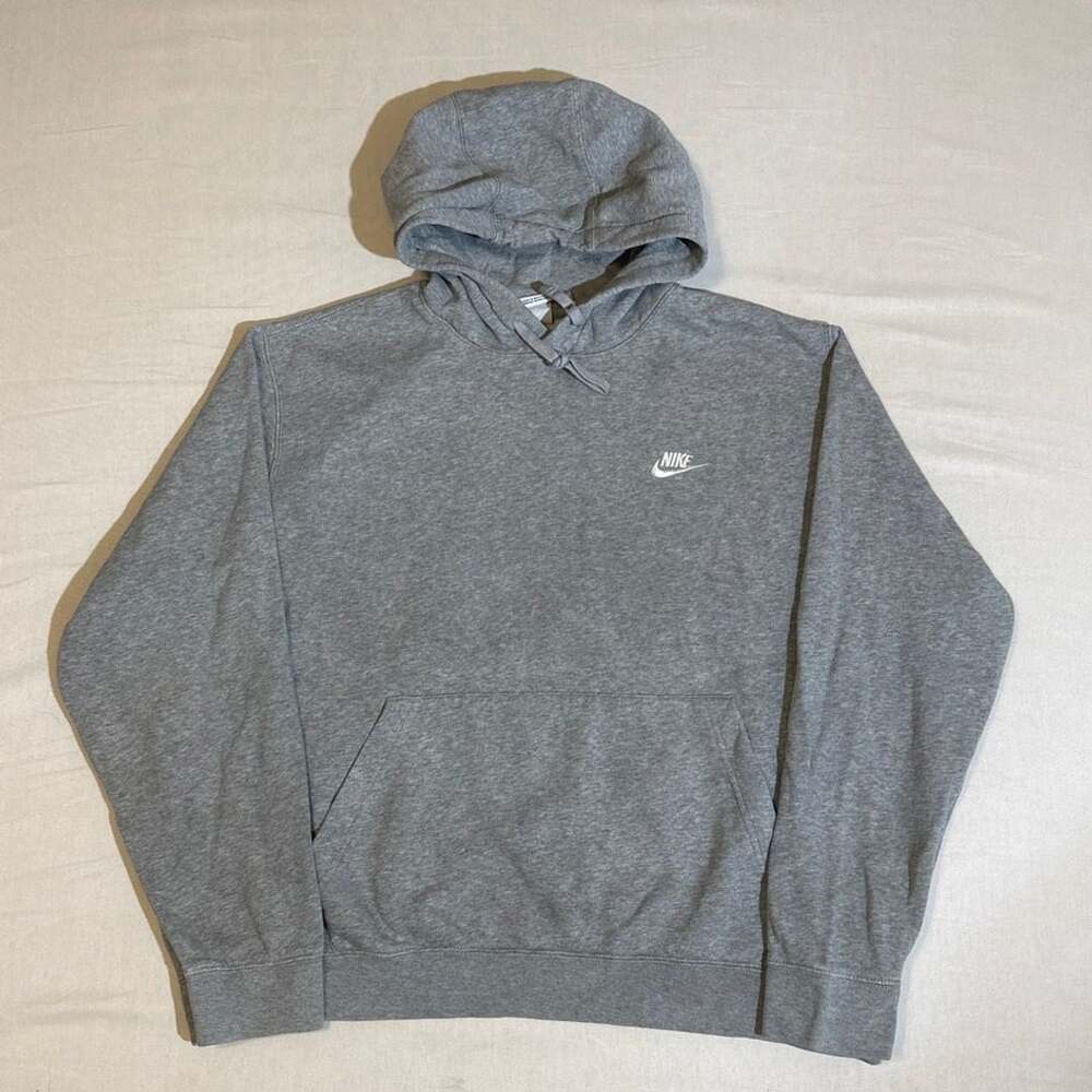 Nike Grey Club Fleece Pullover Hoodie Size XL